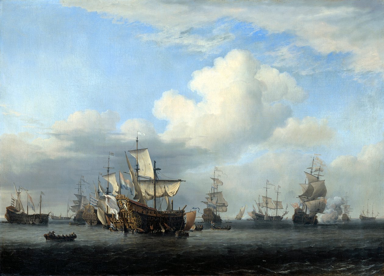 De fångade Swiftsure, Seven Oaks, Loyal George och Convertine..., c1666 av Willem van de Velde the Younger