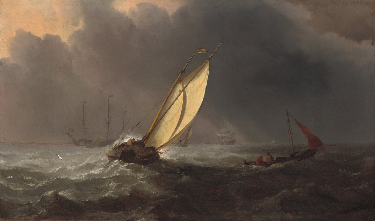 Före stormen av Willem van de Velde the Younger and Studio
