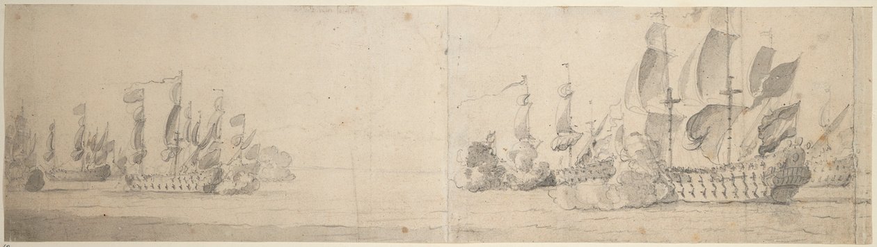 Beach och van Ghents åtgärder av Willem van de the Elder Velde