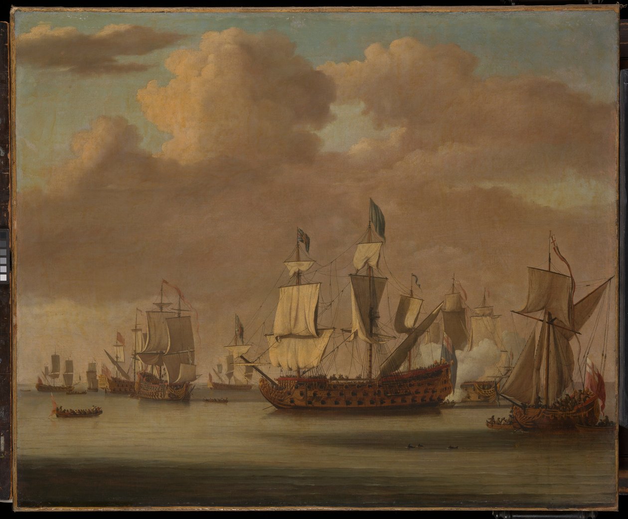 Lugn: "Royal James", en kunglig yacht och annan sjöfart av Willem van de the Elder Velde