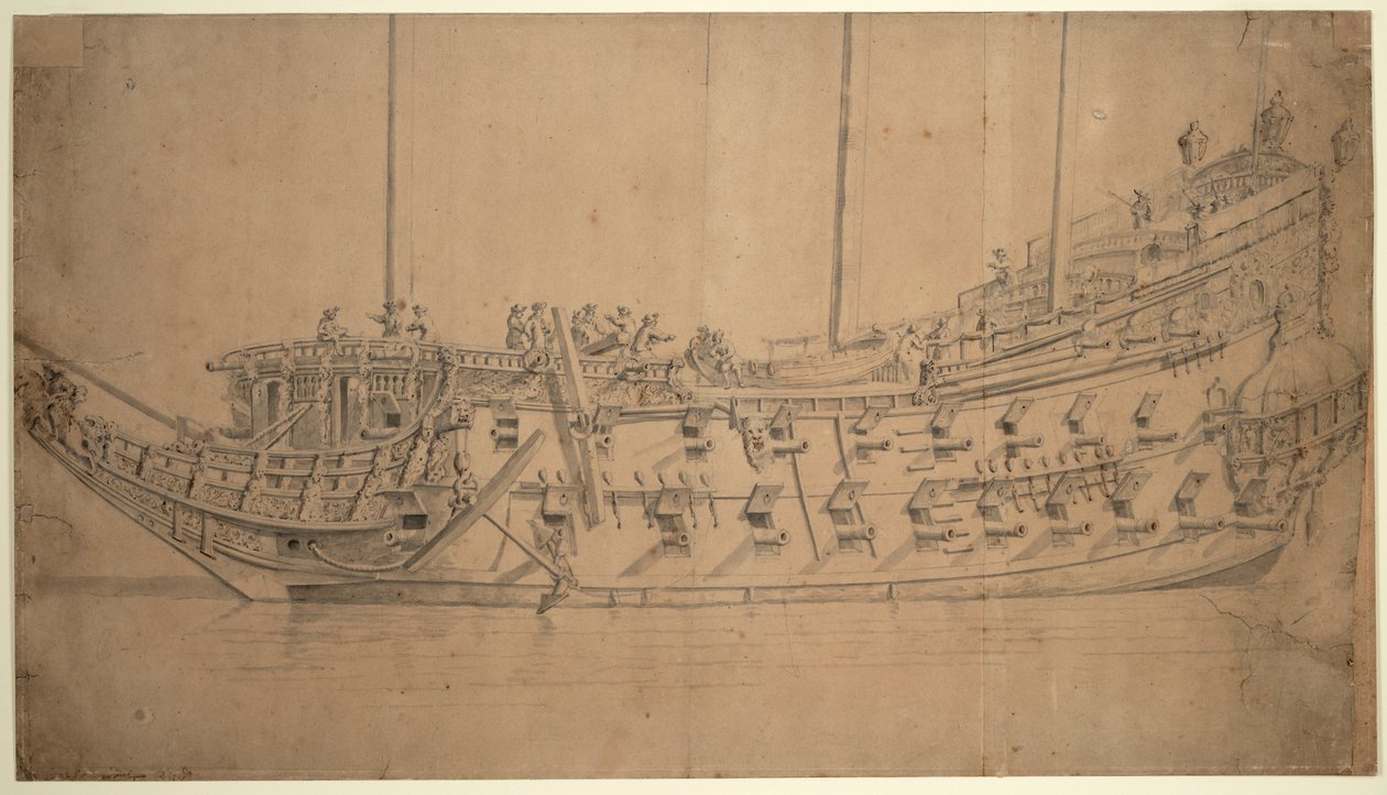 Porträtt av "Hannibal", ca 1659 (teckning) av Willem van de the Elder Velde