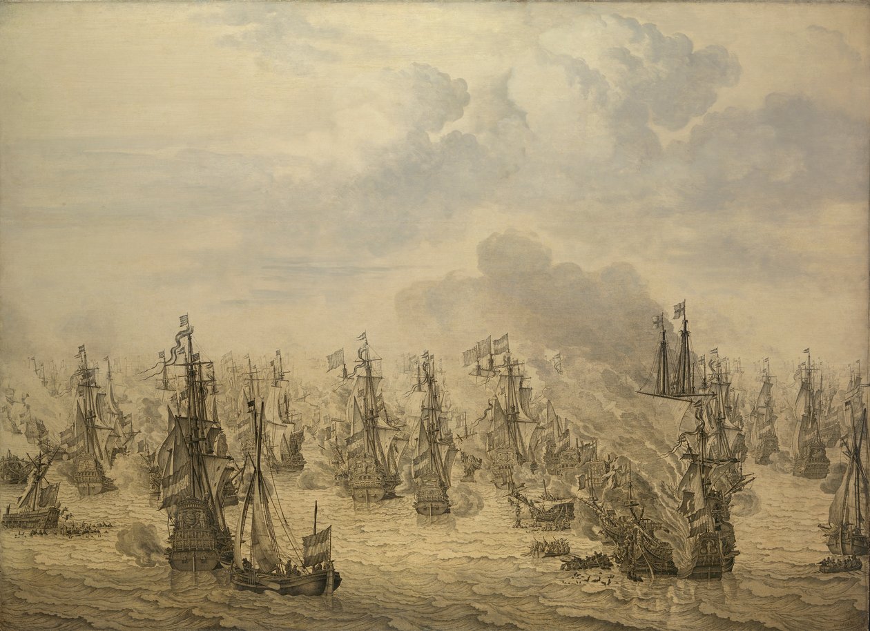 Slaget vid Scheveningen av Willem van de the Elder Velde