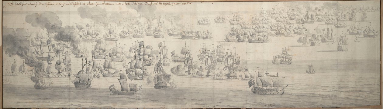 Slaget om Texel (Kijkduin) av Willem van de the Elder Velde