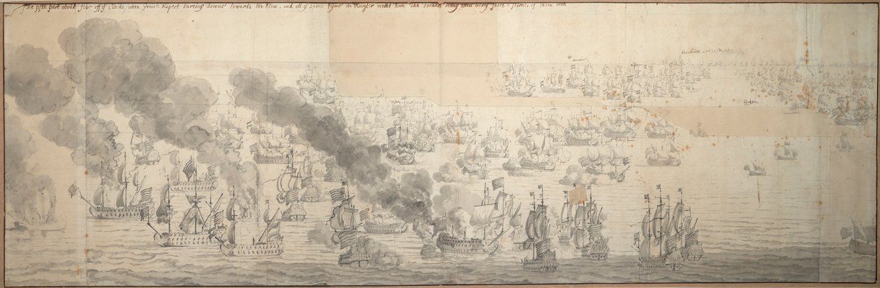 Slaget om Texel (Kijkduin) av Willem van de the Elder Velde
