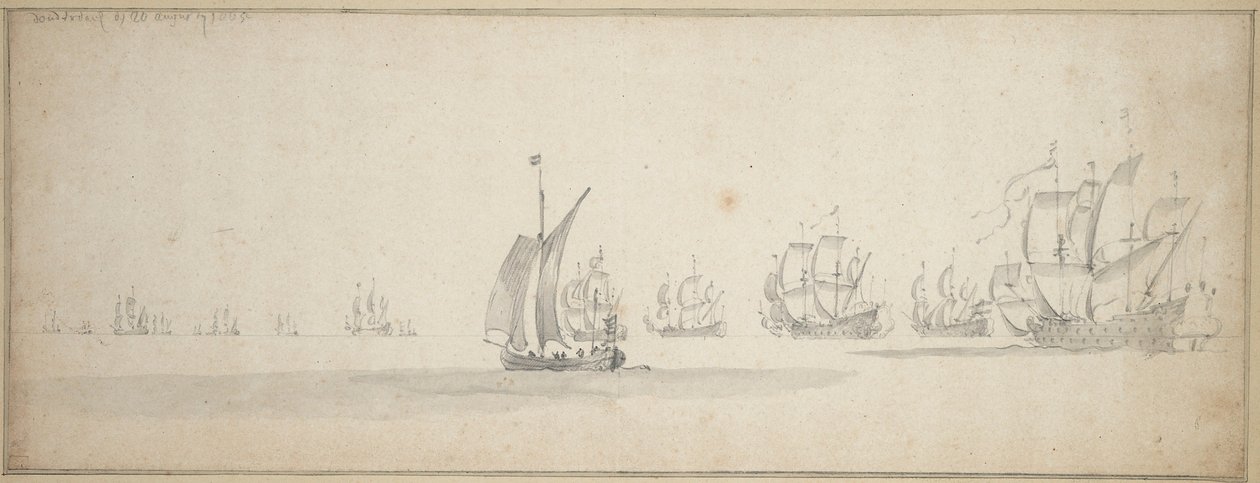 Den holländska flottan på väg mot den skotska kusten av Willem van de the Elder Velde