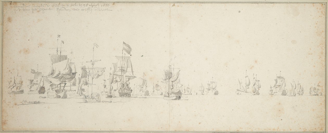 Friesland-eskadren låg utanför Skottlands kust av Willem van de the Elder Velde