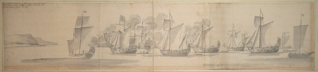 Maria av Modenas resa från Calais till Dover den 21 november/1 december 1673 av Willem van de the Elder Velde