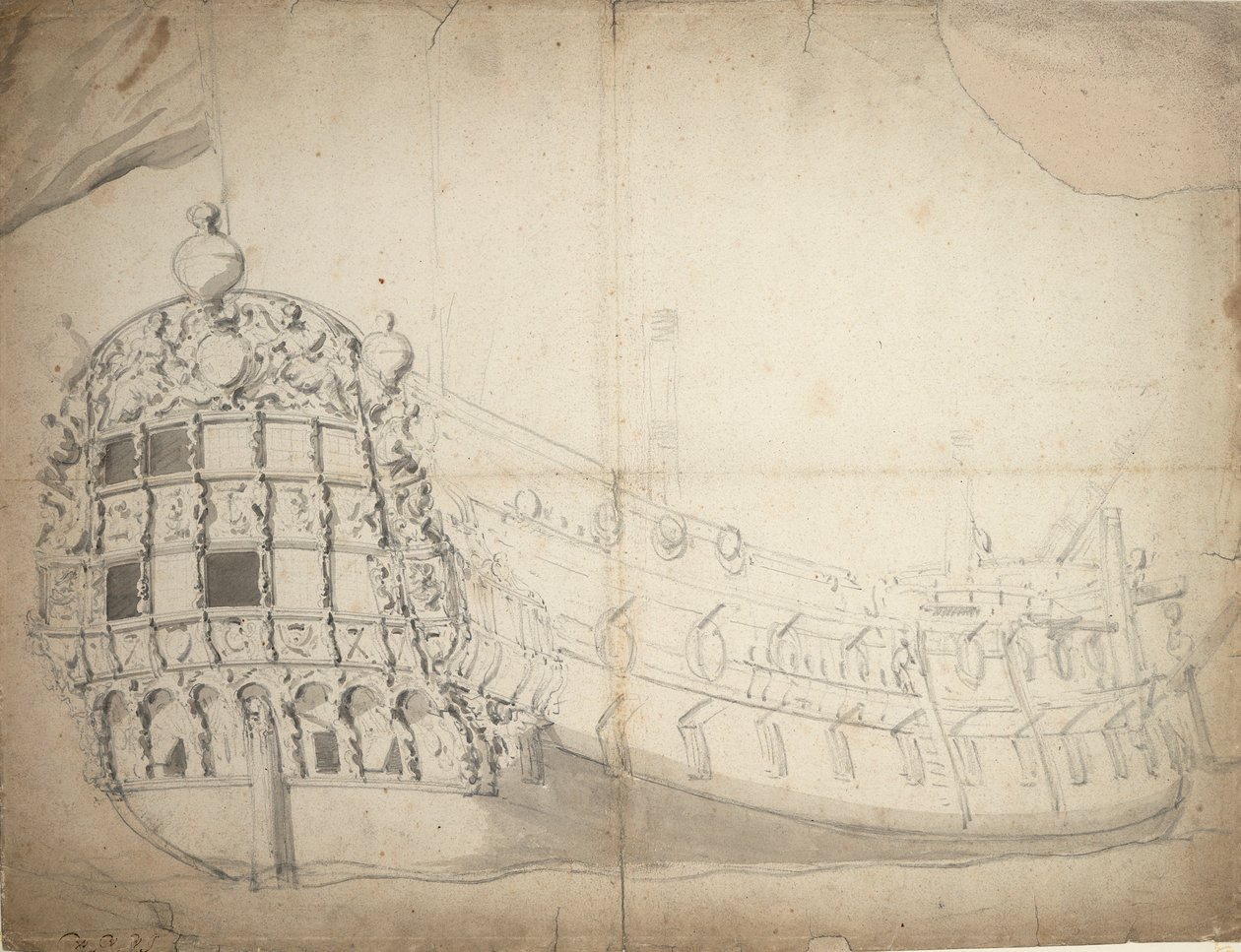 Porträtt av en engelsk tvådäckare av Willem van de Velde the Younger