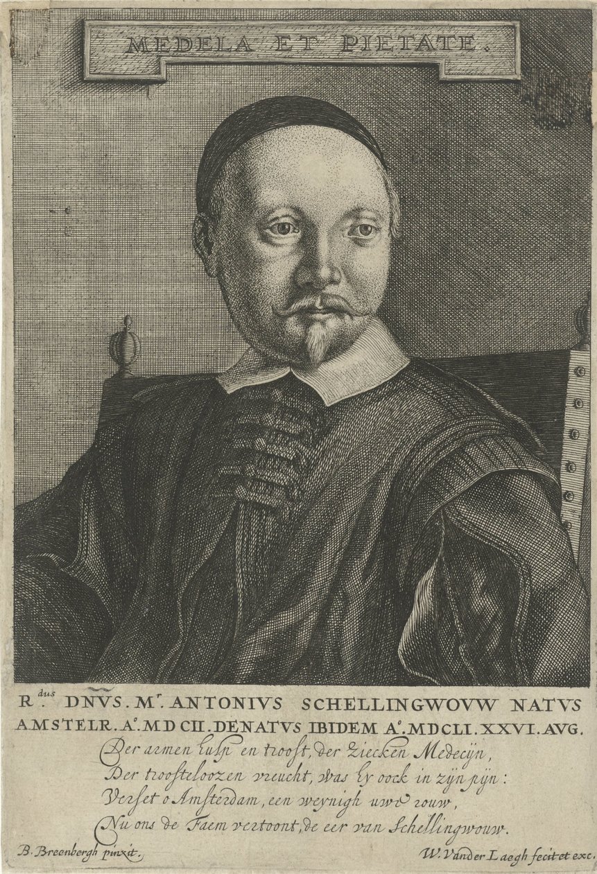 Porträtt av Antonius Schellingwou av Willem van der Laegh