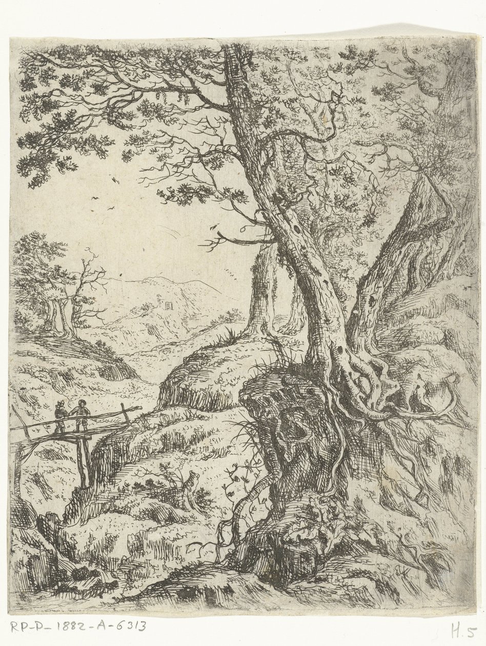 Landskap med träbro av Willem von Bemmel