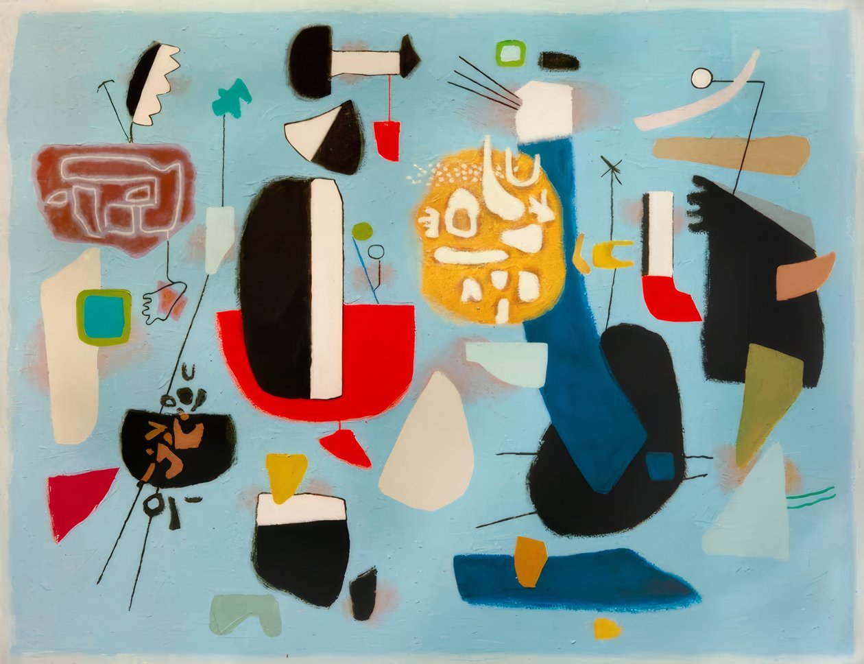 Dialog mellan rött och blått av Willi Baumeister