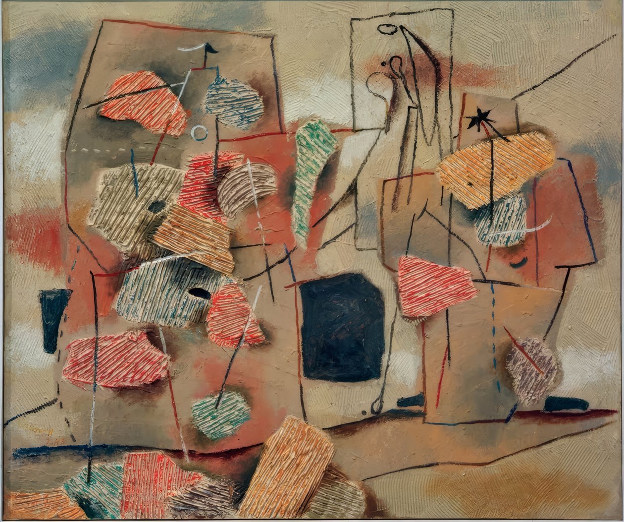 Två figurer, kamgarn av Willi Baumeister