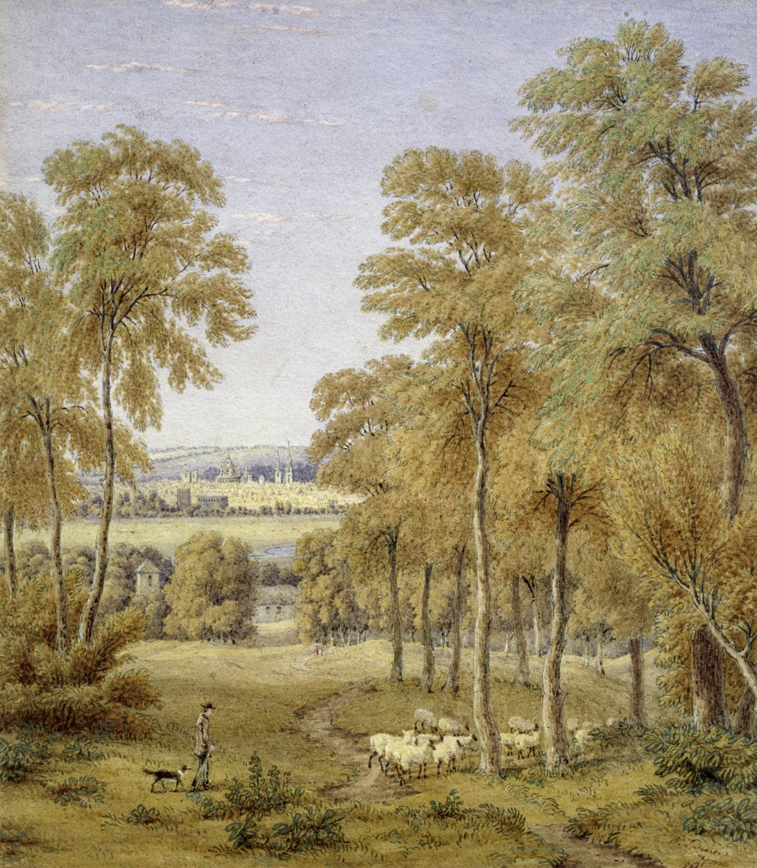 Oxford från Hinksey Ferry, 1852 (wc) av Joseph Mallord William Turner