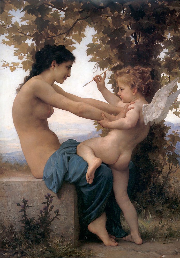  Young Girl Defending herself against Cupid av William-Adolphe Bouguereau