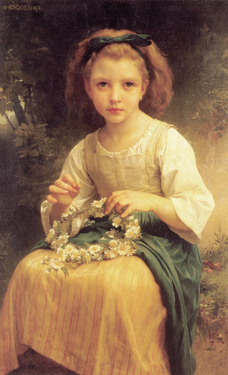 Child Braiding A Crown av William Adolphe Bouguereau