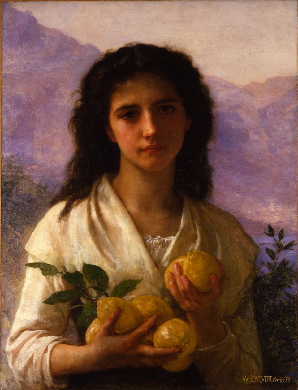 Flicka som håller citroner av William Adolphe Bouguereau