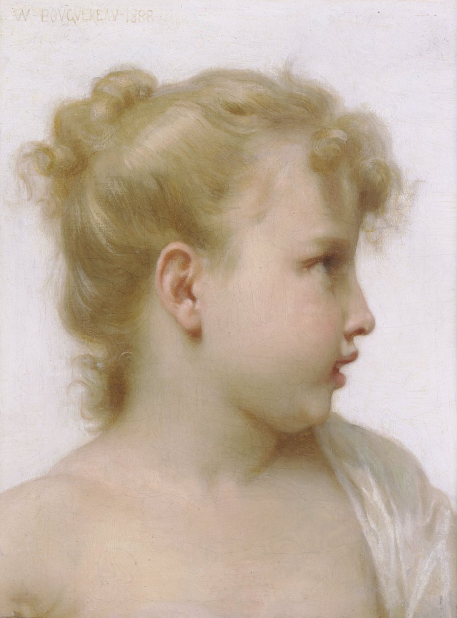 Head Of A Little Girl  av William Adolphe Bouguereau
