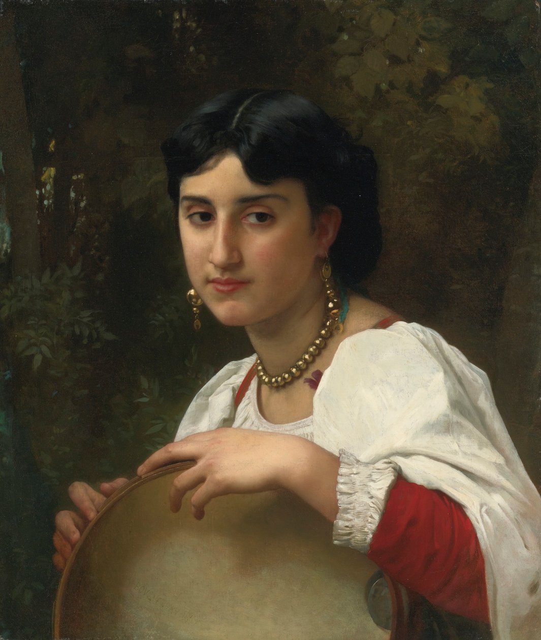 Italienne au tambourin av William Adolphe Bouguereau