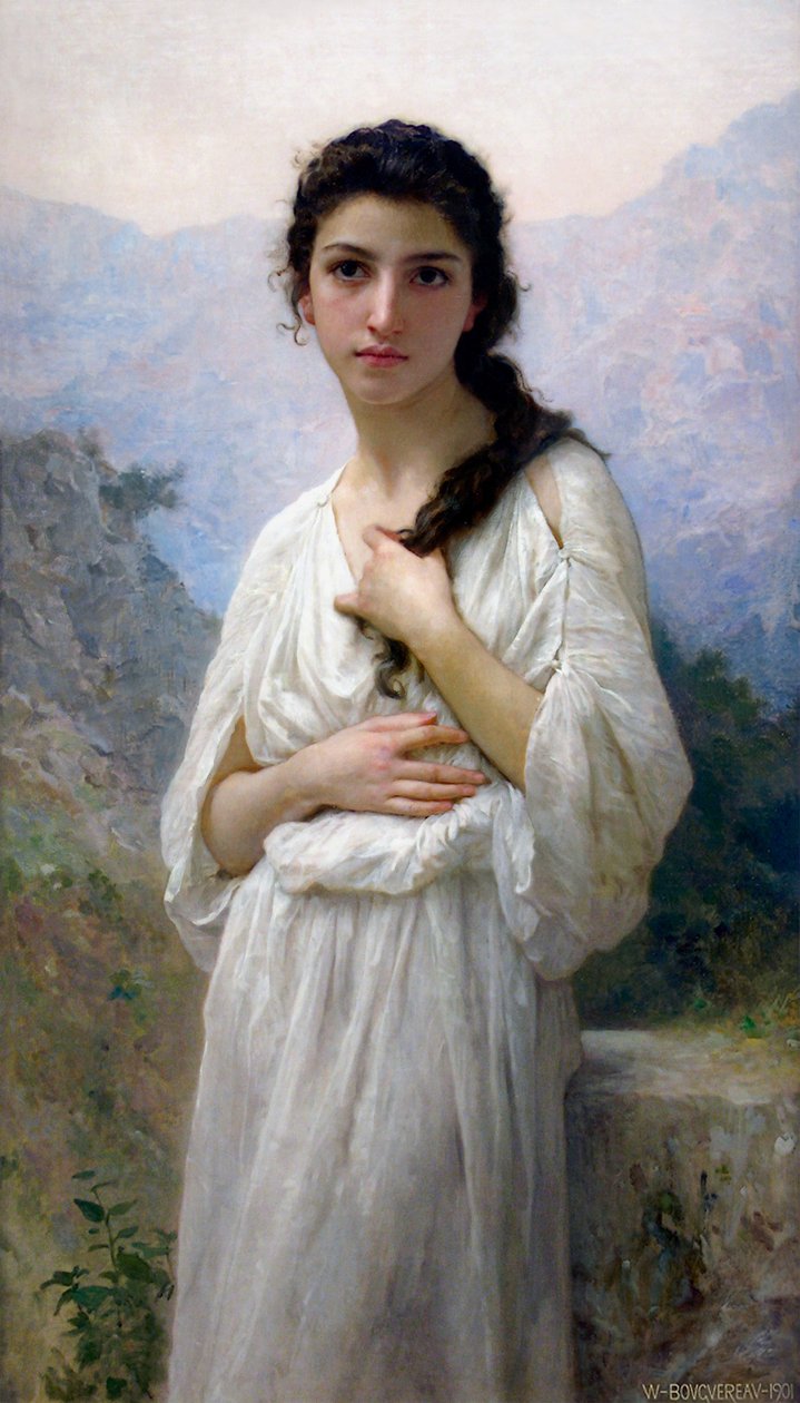 Meditation  av William Adolphe Bouguereau
