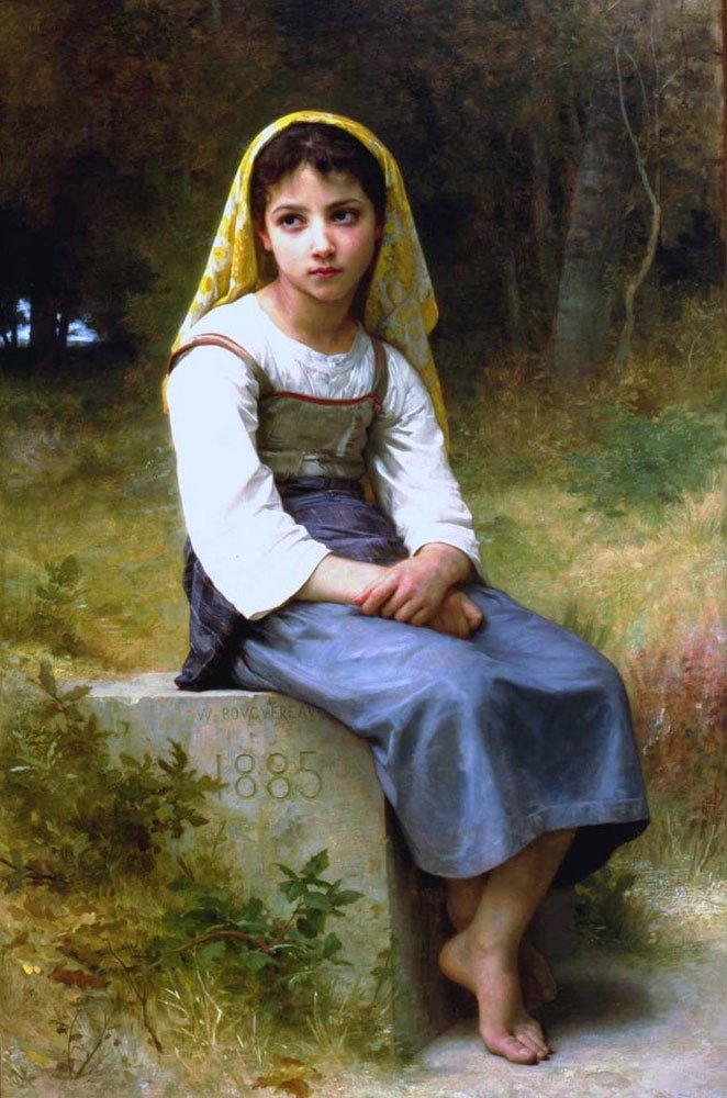 Meditation av William Adolphe Bouguereau