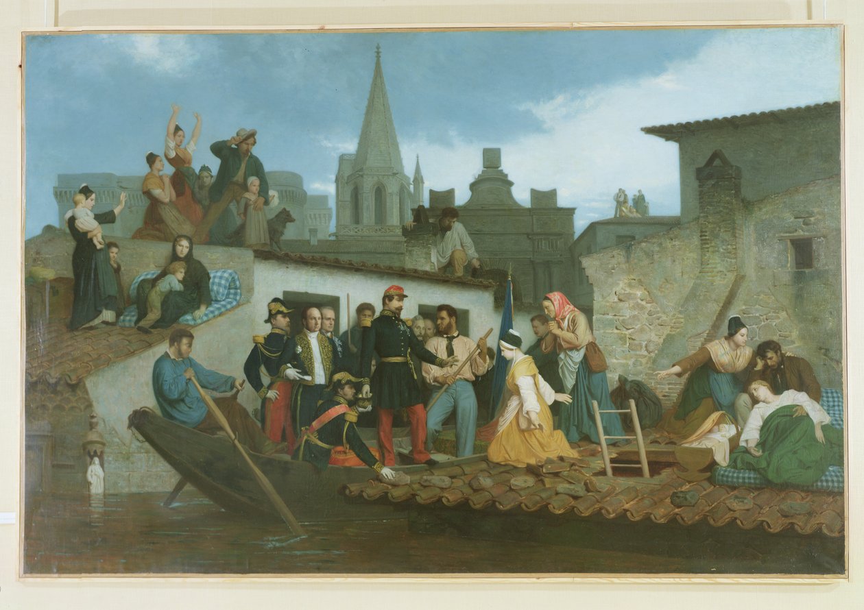 Napoleon III (1808-73) på besök hos Tarascons översvämningsoffer i juni 1856, 1856 av William Adolphe Bouguereau