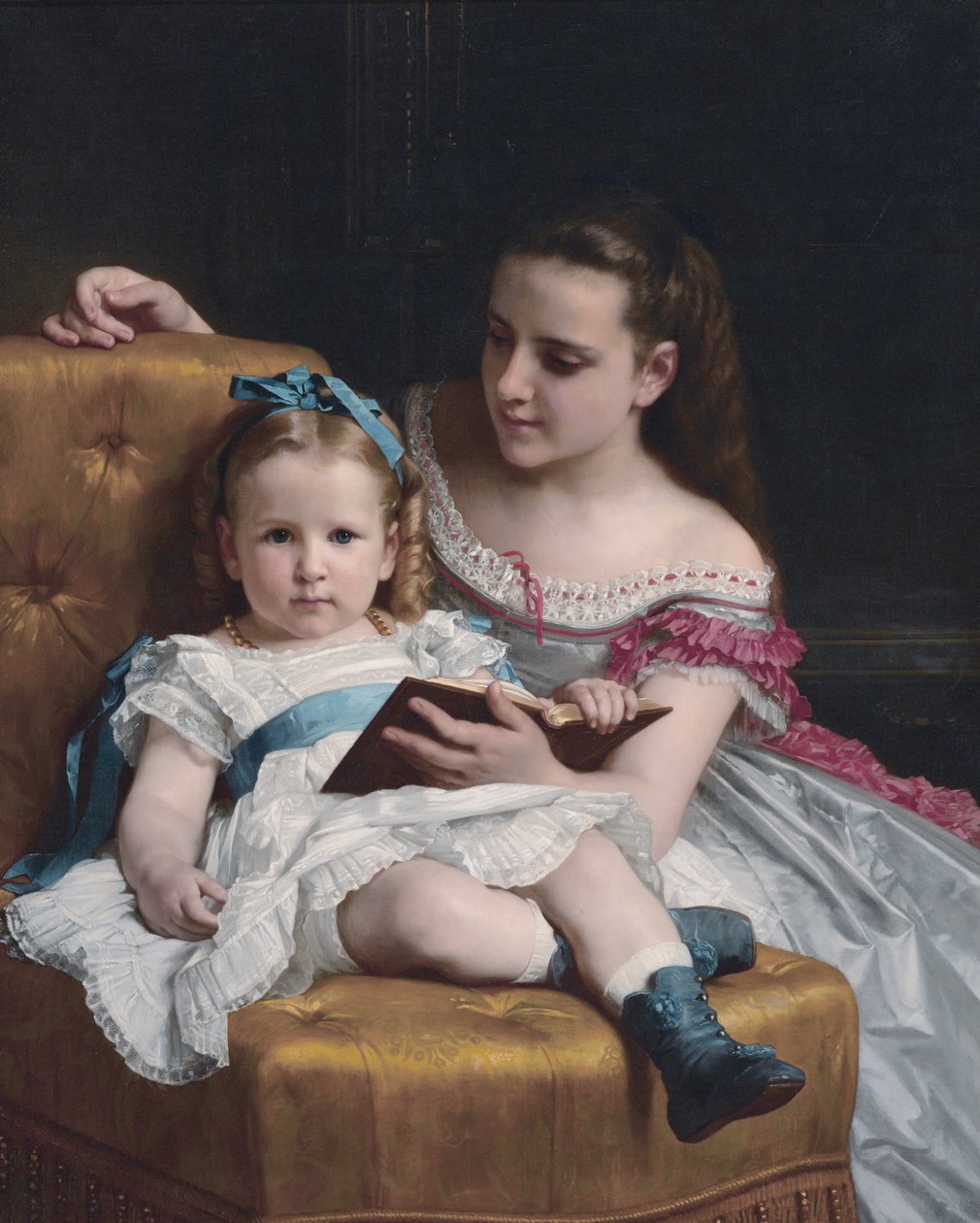 Portrait of Eva and Frances Johnston av William Adolphe Bouguereau