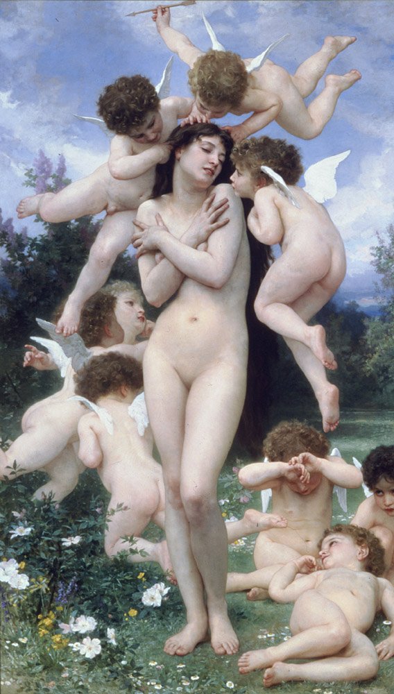 Springtime av William Adolphe Bouguereau