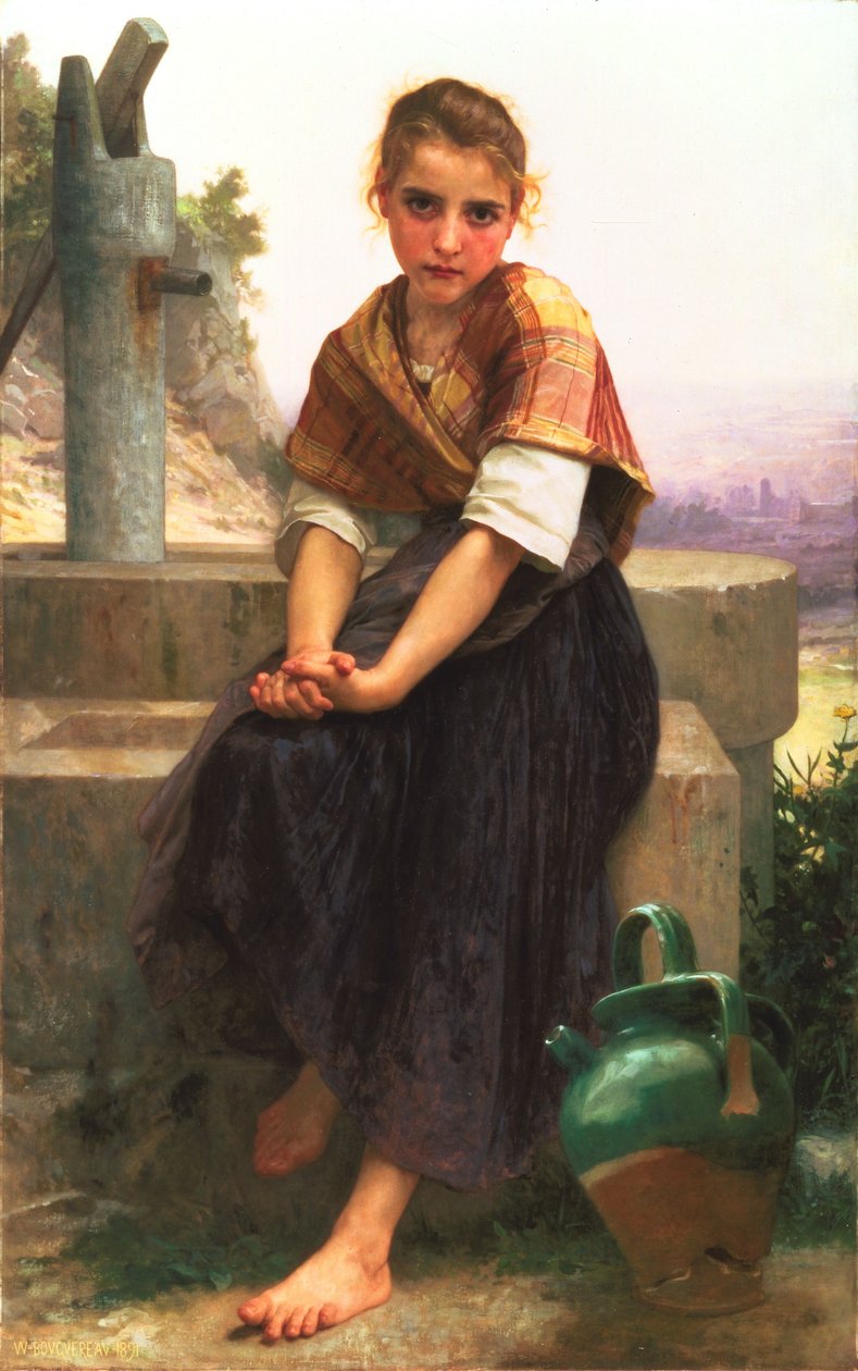 The Broken Pitcher  av William Adolphe Bouguereau