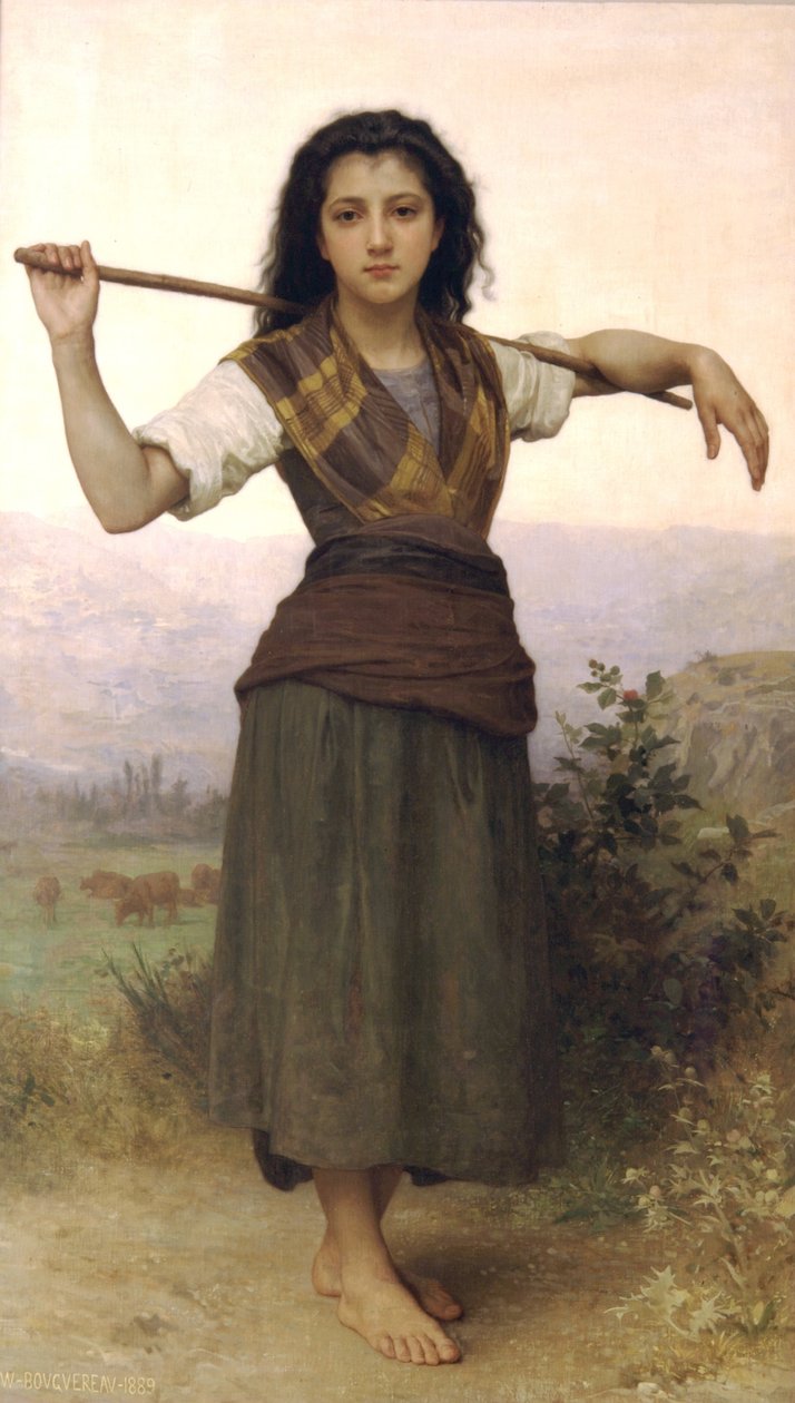 The Shepherdess av William Adolphe Bouguereau