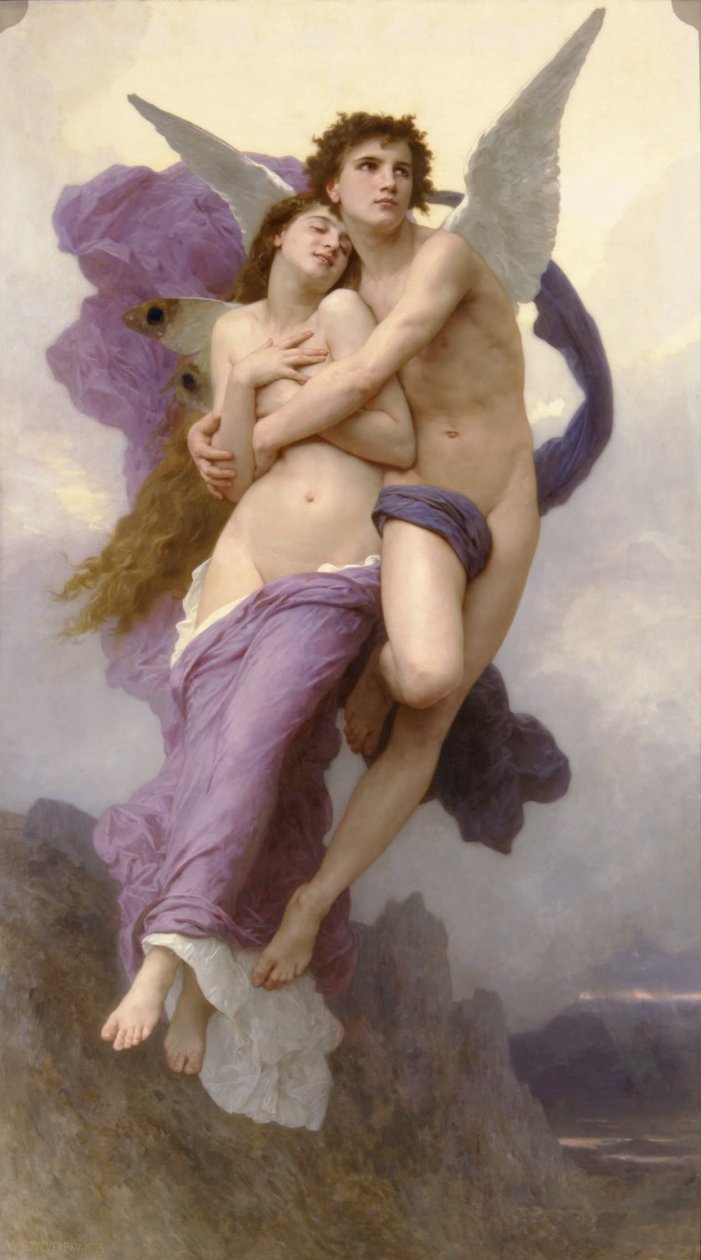 The abduction of Psyche av William Adolphe Bouguereau