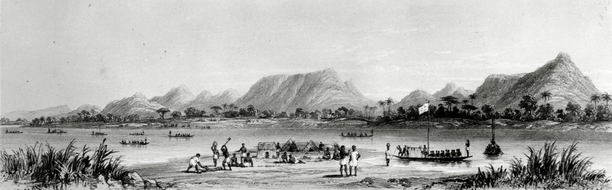 Mountains und Market Canoes near Bokwen, från 