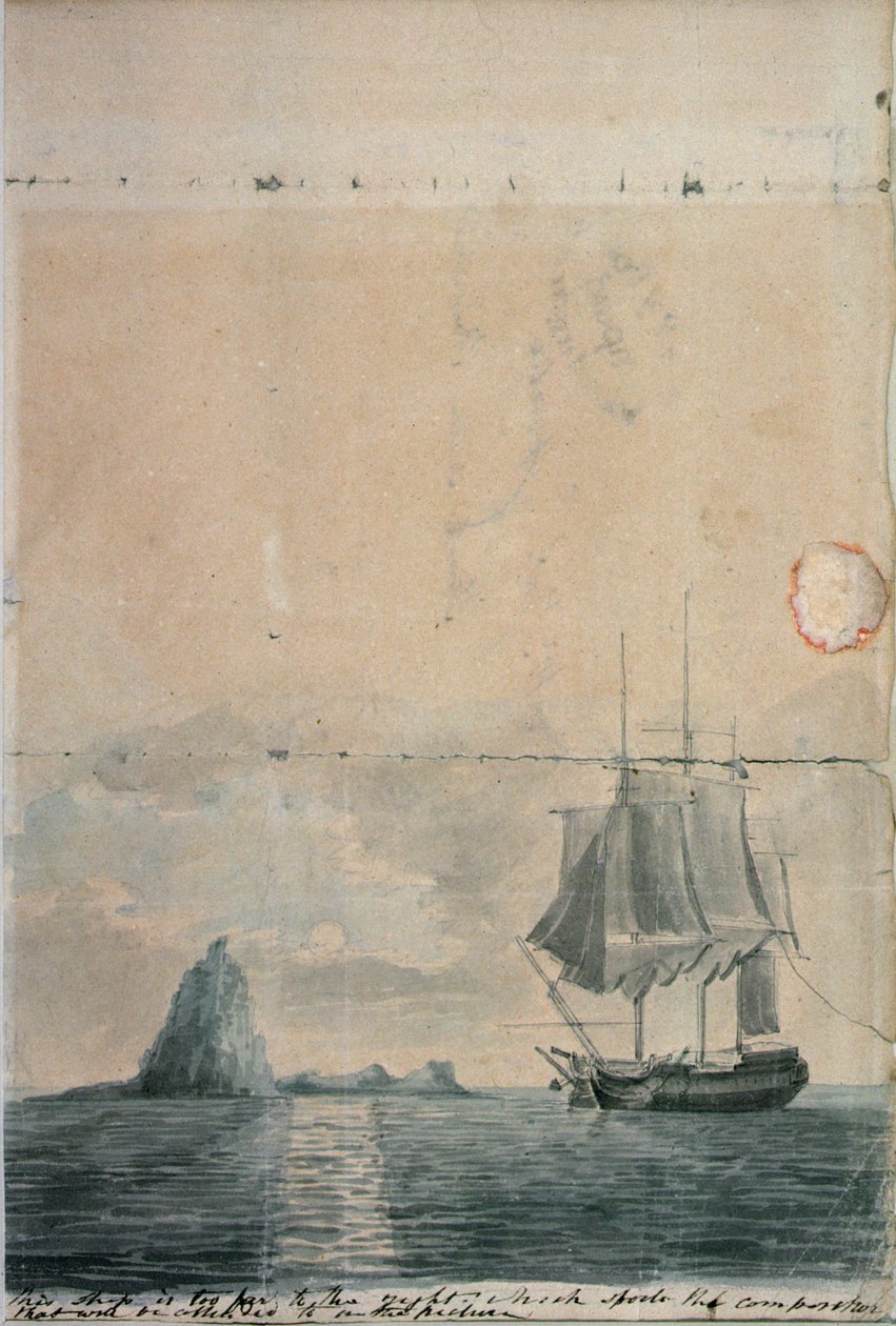 A Seascape, (skissdesign, en av två) av William Anderson