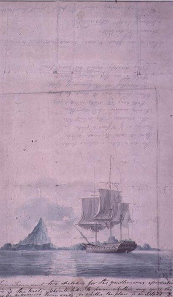 A Seascape, (skissdesign, en av två) av William Anderson