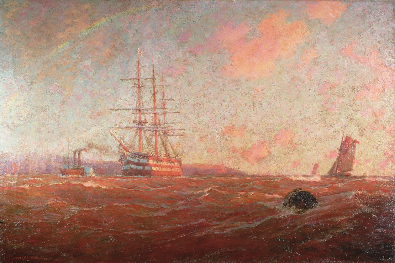 Hemmahamnen, Falmouth, 1912 av William Ayerst Ingram