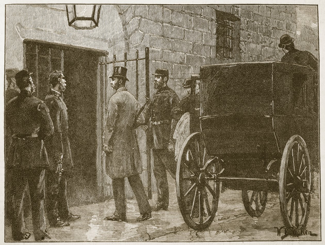 Mr Parnells ankomst till Kilmainham Gaol, illustration från "Cassell