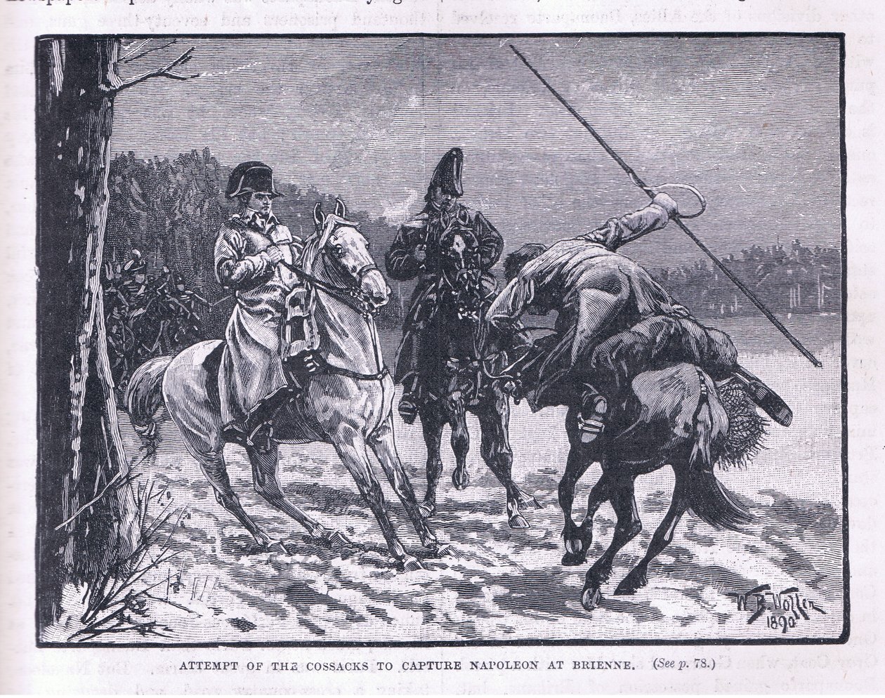 Kosackernas försök att fånga Napoleon vid Brienne av William Barnes Wollen