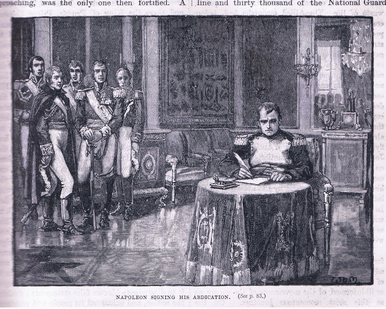 Napoleon skriver under sin abdikation av William Barnes Wollen