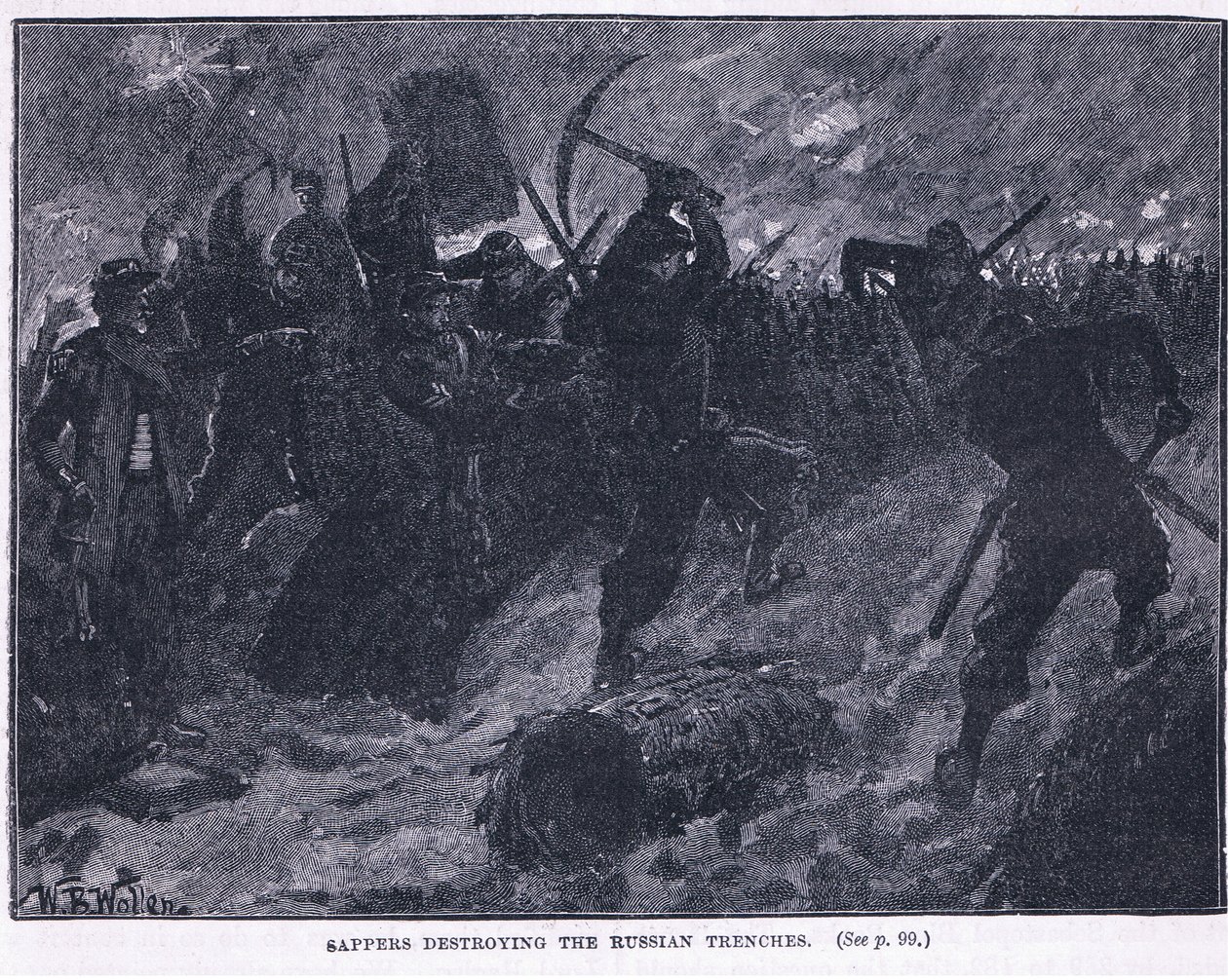 Sappers förstörde de ryska skyttegravarna av William Barnes Wollen