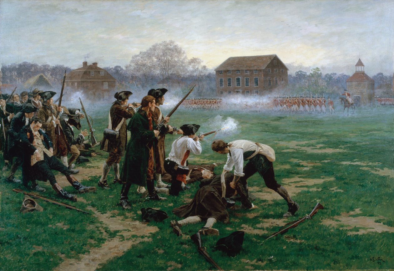 Slaget vid Lexington, 19 april 1775, 1910 av William Barnes Wollen