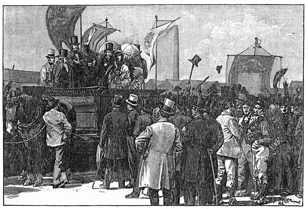 Chartistdemonstrationen på Kennington Common, 10 april 1848, 1886 av William Barnes Wollen