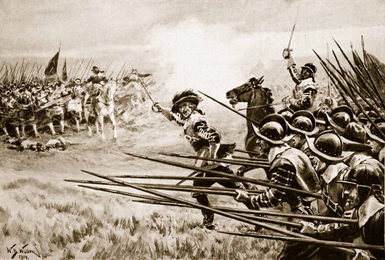 Anfallet för det rojalistiska infanteriet vid Naseby, 14 juni 1645 av William Barnes Wollen