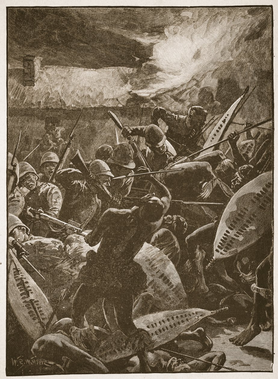 Det var en hand-to-hand kamp, illustration från "Battles of the Nineteenth Century" av Archibald Forbes, G.A. Henty och major Arthur Griffiths av William Barnes Wollen