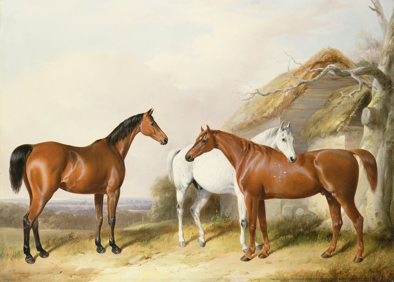 Utanför stallet, 1845 av William Barraud