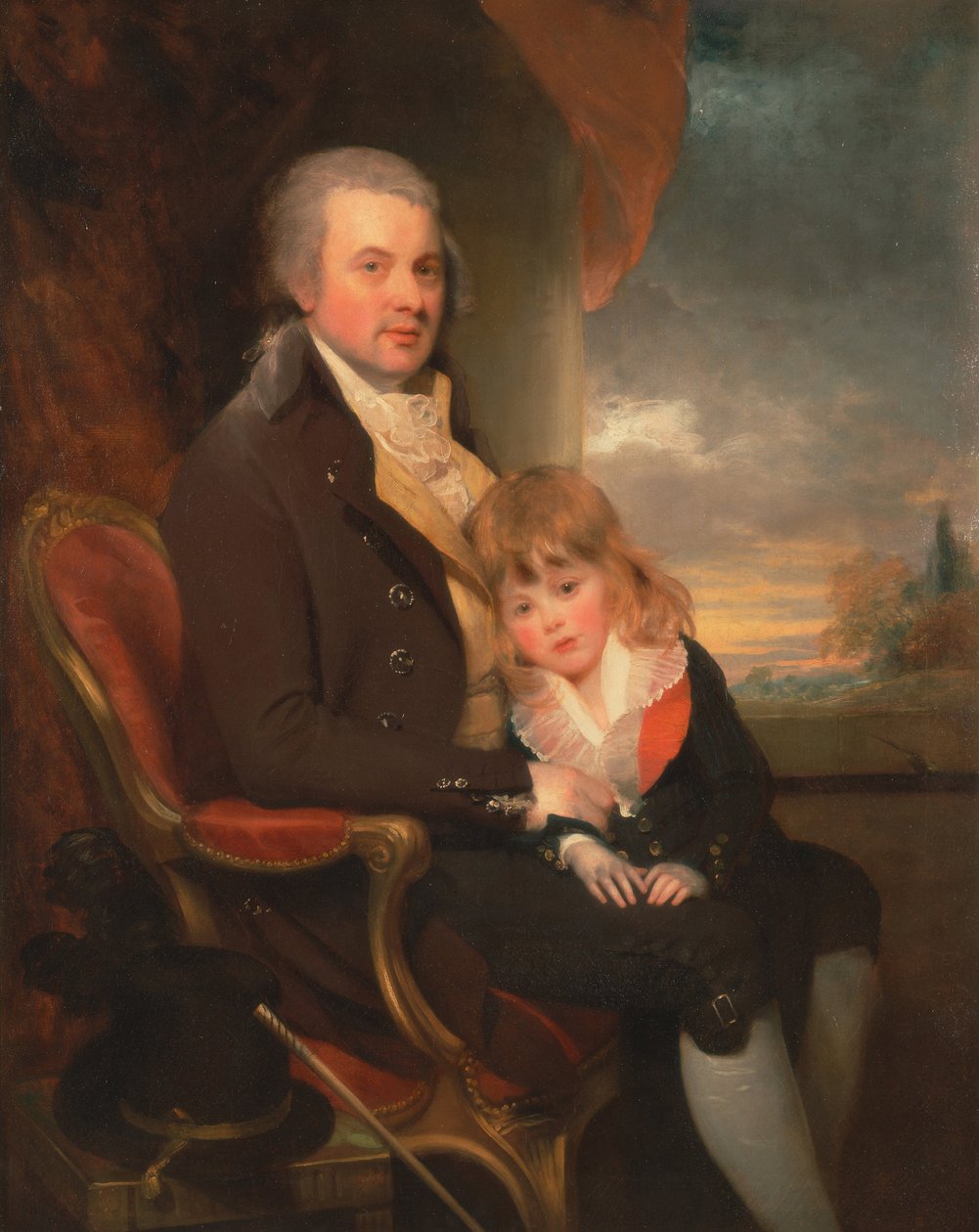 Edward George Lind och hans son, Montague av William Beechey