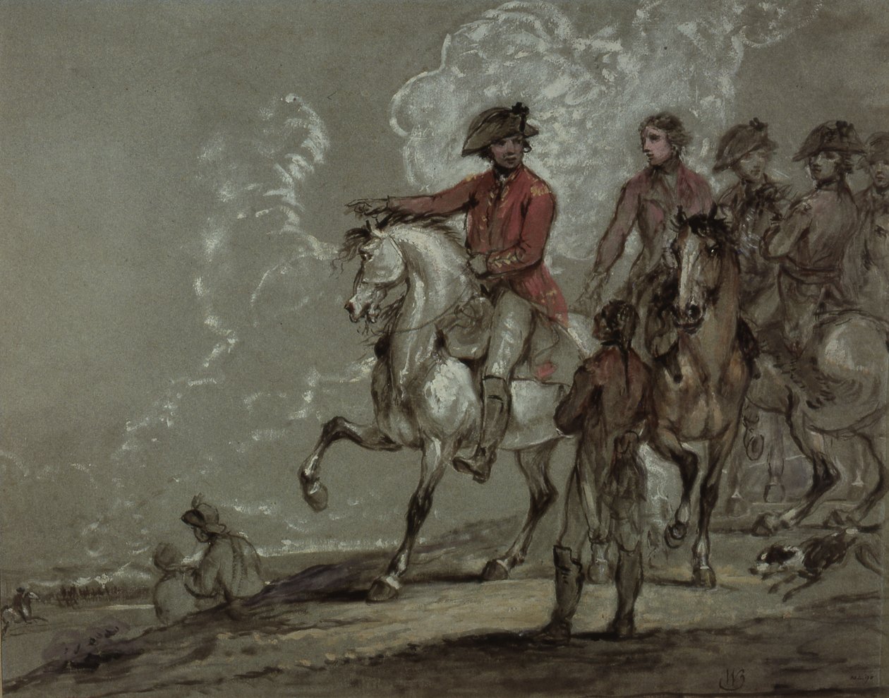 Kung George III, recenserar de 10:e dragonerna av William Beechey