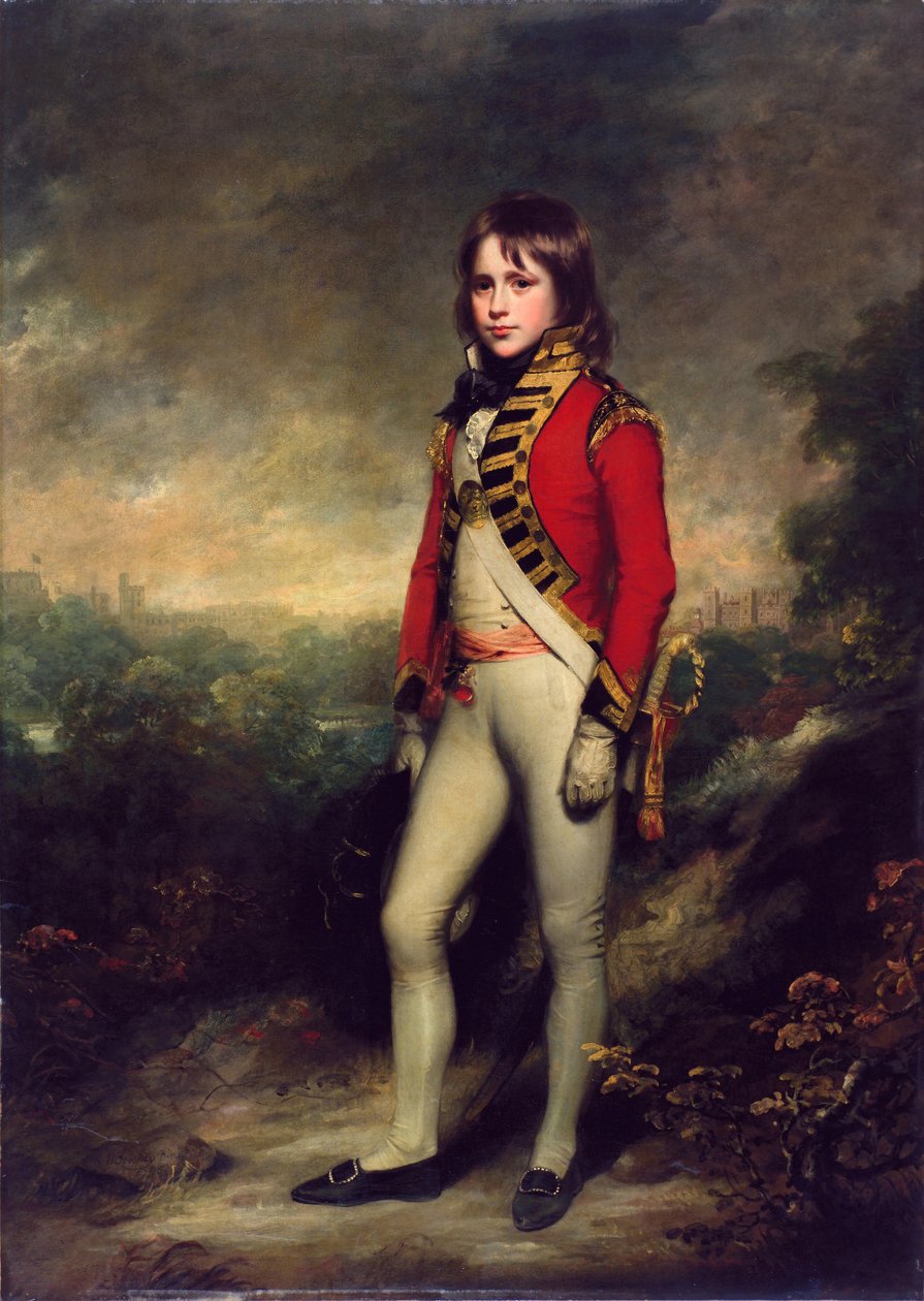 Mästare James Hatch som Marshalls skötare på Montem Eton av William Beechey