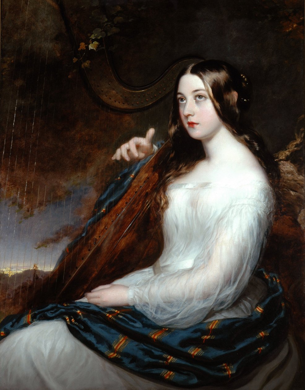 Sarah Curran spelar harpan, 1800 av William Beechey