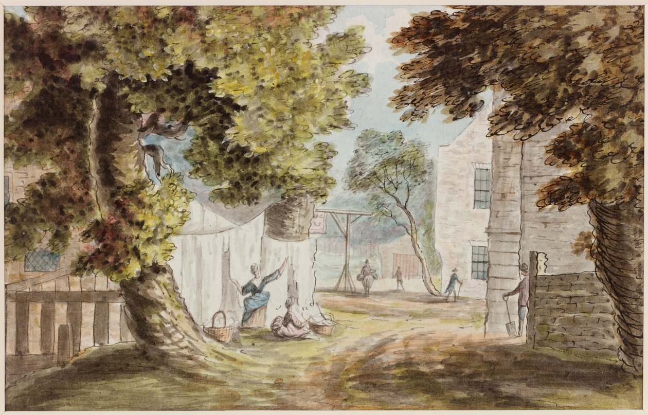 Busy Cottage (penna och akvarell på papper) av William Beilby