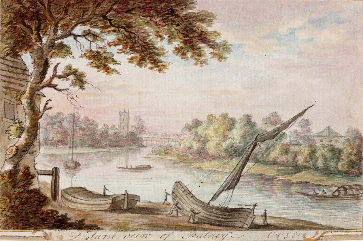 Distant View of Putney (penna och akvarell på papper) av William Beilby