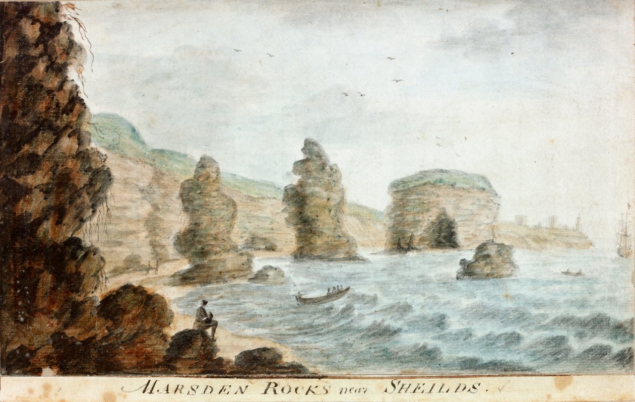 Marsden Rocks nära Shields av William Beilby